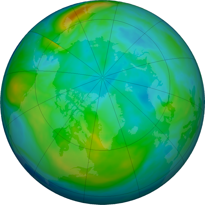 Arctic ozone map for 12 November 2023